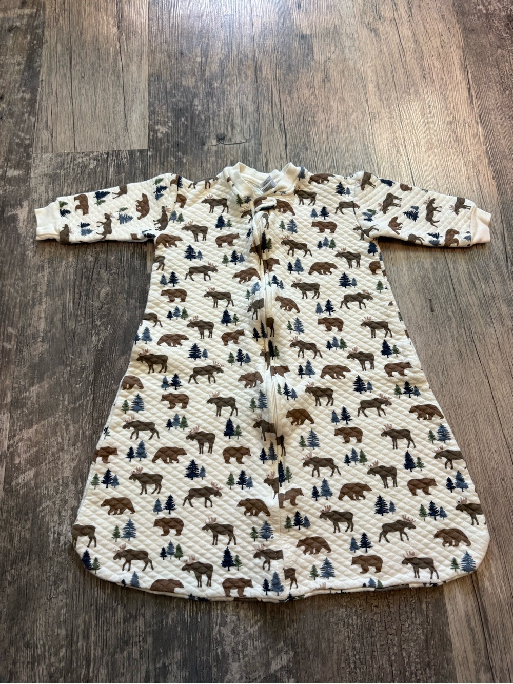 Hudson Baby Cream Sleep Sack with Brown Bear and Moose Print